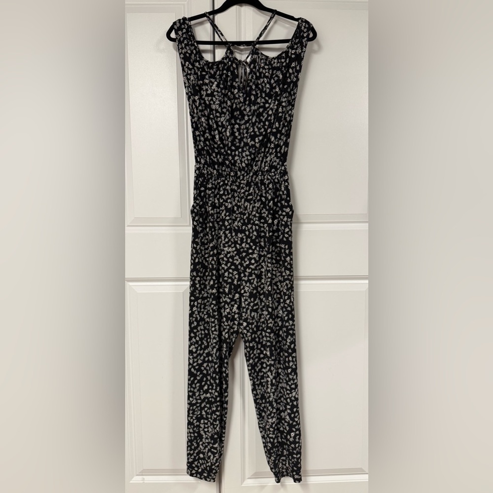 Express Ditsy Floral Cold Shoulder Jumpsuit